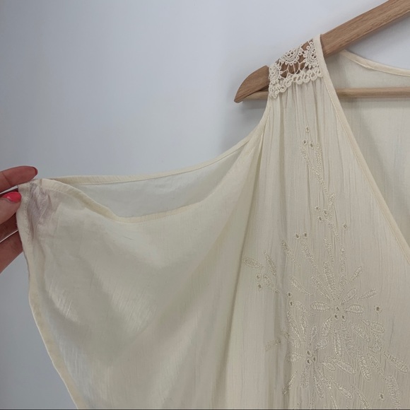 American Eagle Outfitters Cream Gauzy Boho Romper - Picture 8 of 15